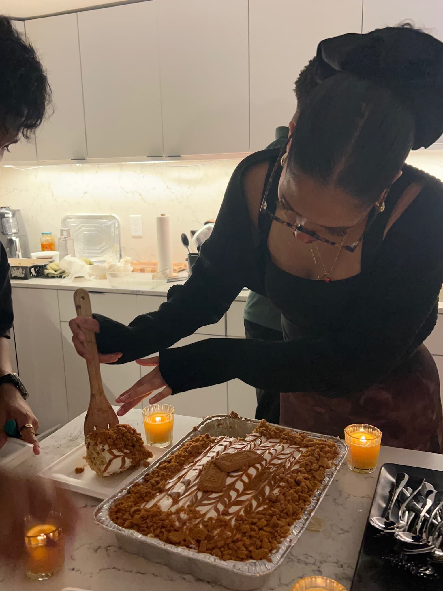 Serving the Biscoff tres leches